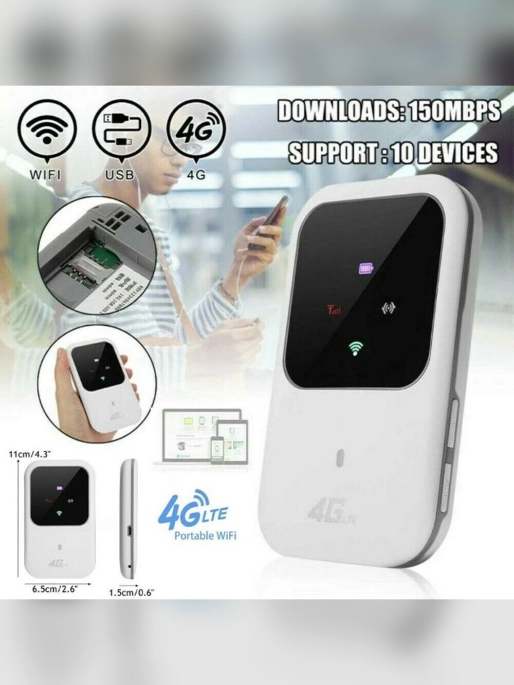 US Wireless Unlocked 4G LTE Mobile Broadband Wifi Routers Portable Modem Hotspot